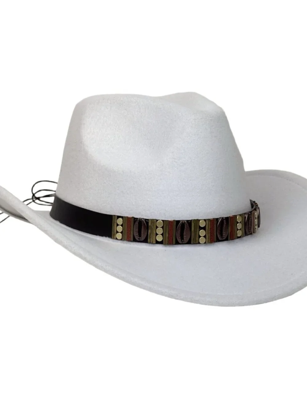 White Western Cowboy Hat Wide Brim Ranch Rodeo Cowgirl Festival Boho Costume Hat